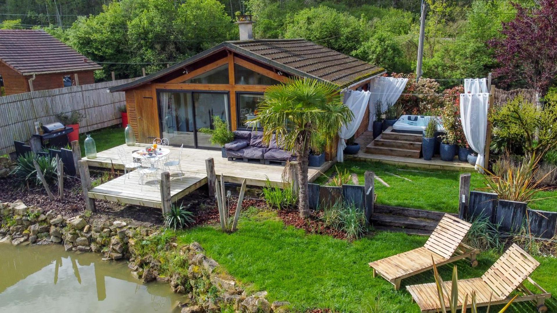 Kaebane 85, Lodge Avec Spa Au Bord De L'Eau Prouilly Kültér fotó